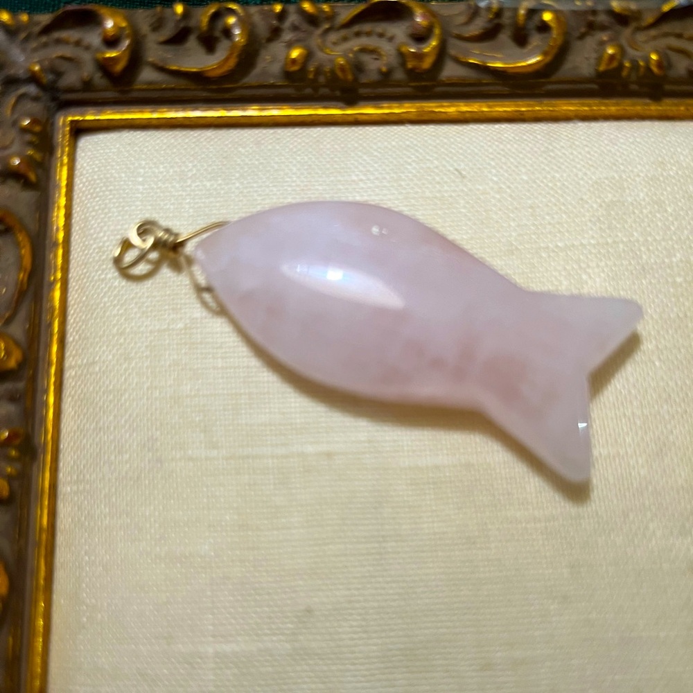 Pink Fish Pendant Rose Quartz